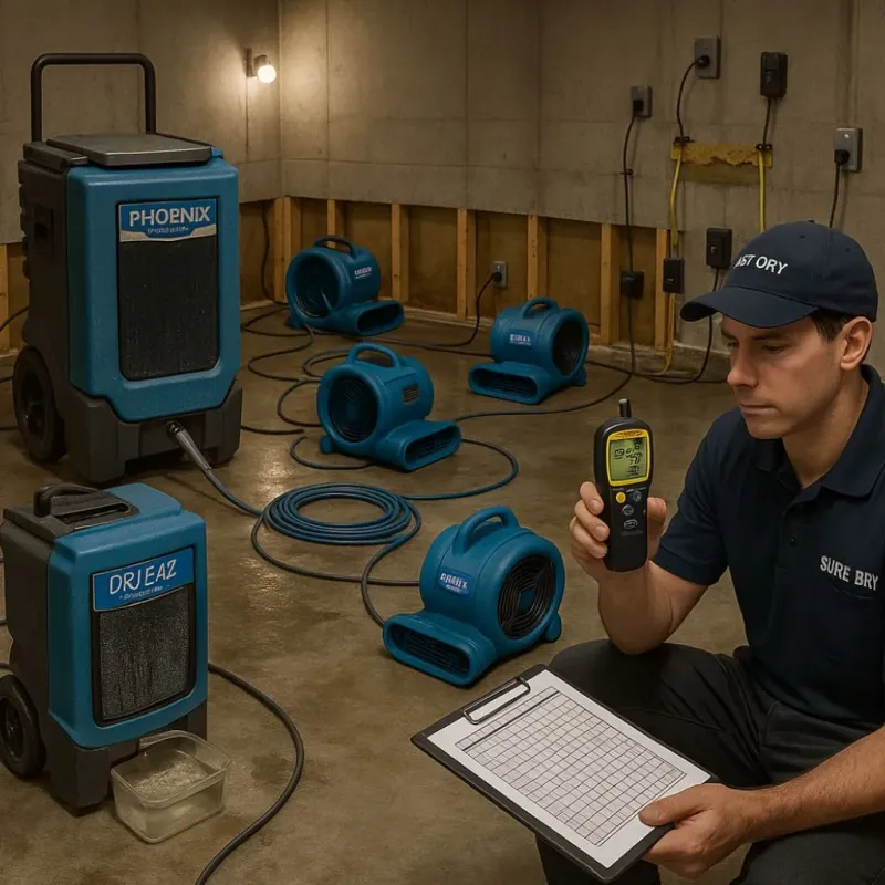 Structural Drying and Dehumidification process in Baxley, GA